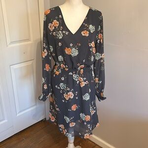 LOFT Floral Long Sleeve Dress